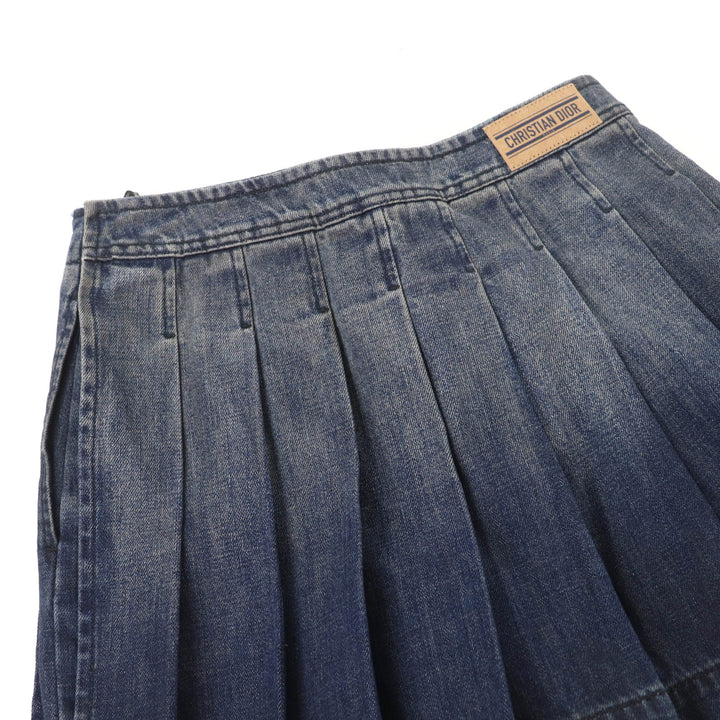 Excellent Christian Dior Shorts Oblique Washed Denim Culottes 38 452J51A3382