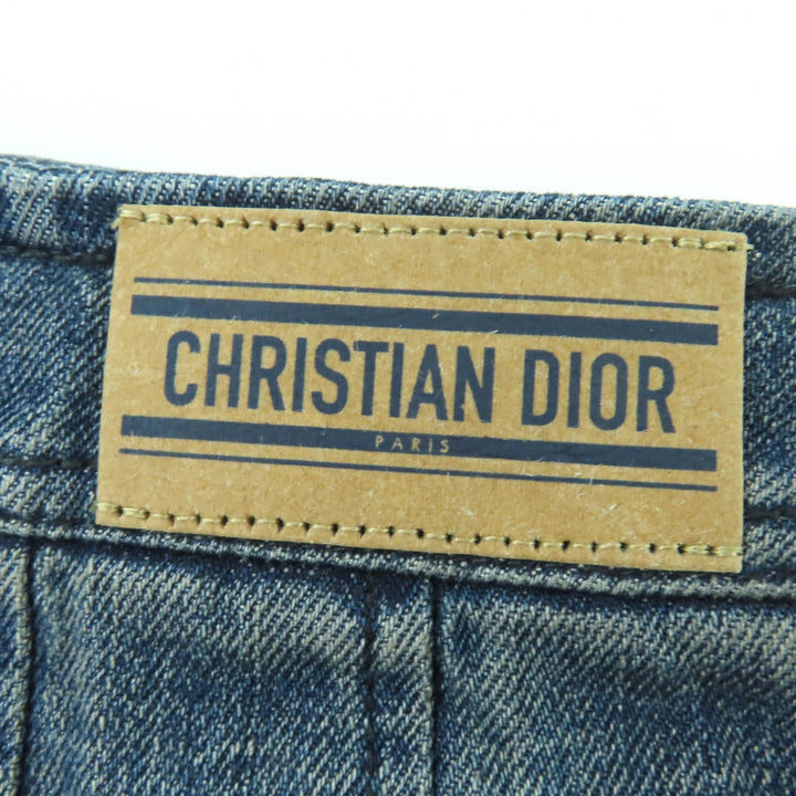 Excellent Christian Dior Shorts Oblique Washed Denim Culottes 38 452J51A3382