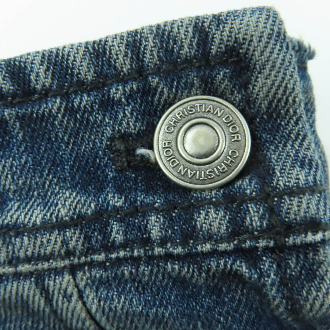 Excellent Christian Dior Shorts Oblique Washed Denim Culottes 38 452J51A3382