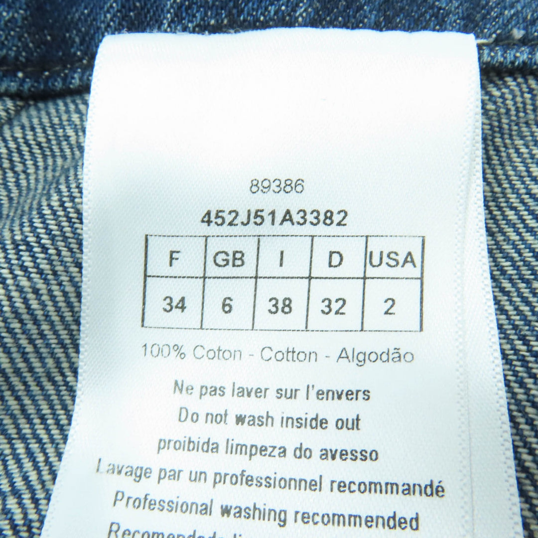 Excellent Christian Dior Shorts Oblique Washed Denim Culottes 38 452J51A3382