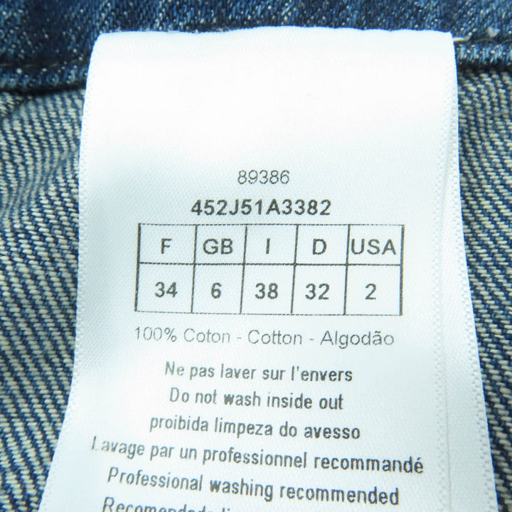 Excellent Christian Dior Shorts Oblique Washed Denim Culottes 38 452J51A3382