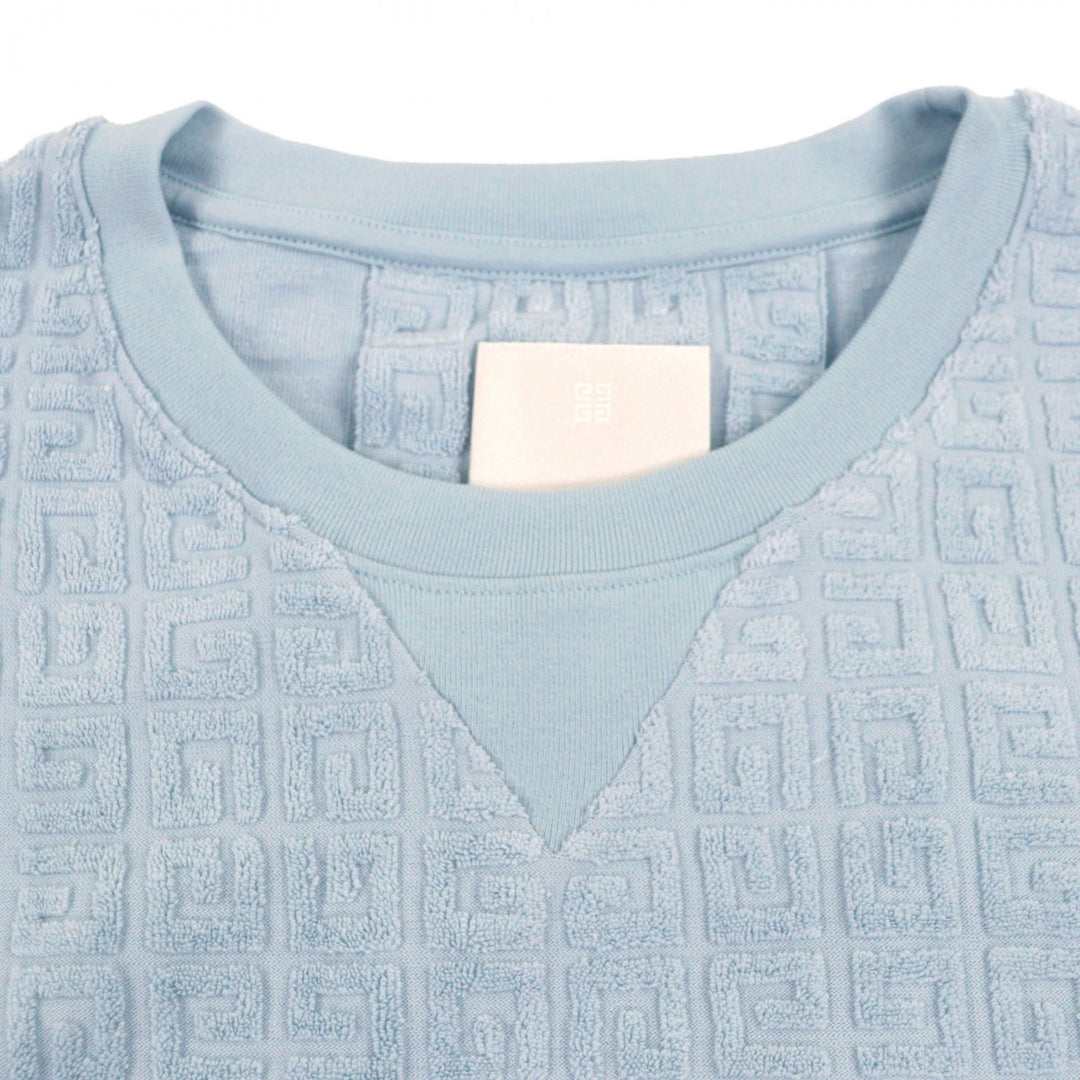 Pristine GIVENCHY Short sleeve T-shirt Light blue cotton mens M BM71JA3YF0