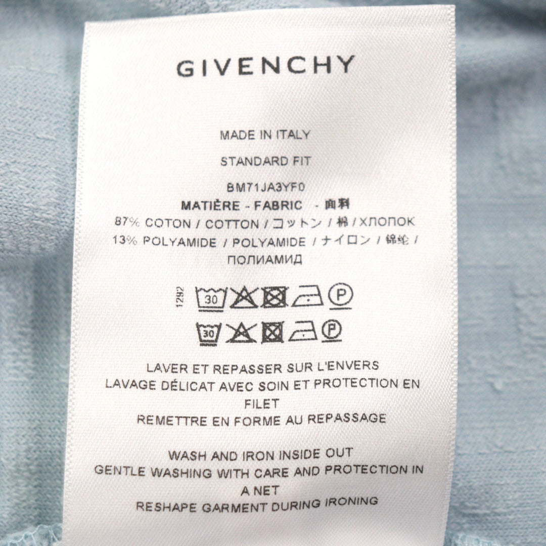 Pristine GIVENCHY Short sleeve T-shirt Light blue cotton mens M BM71JA3YF0