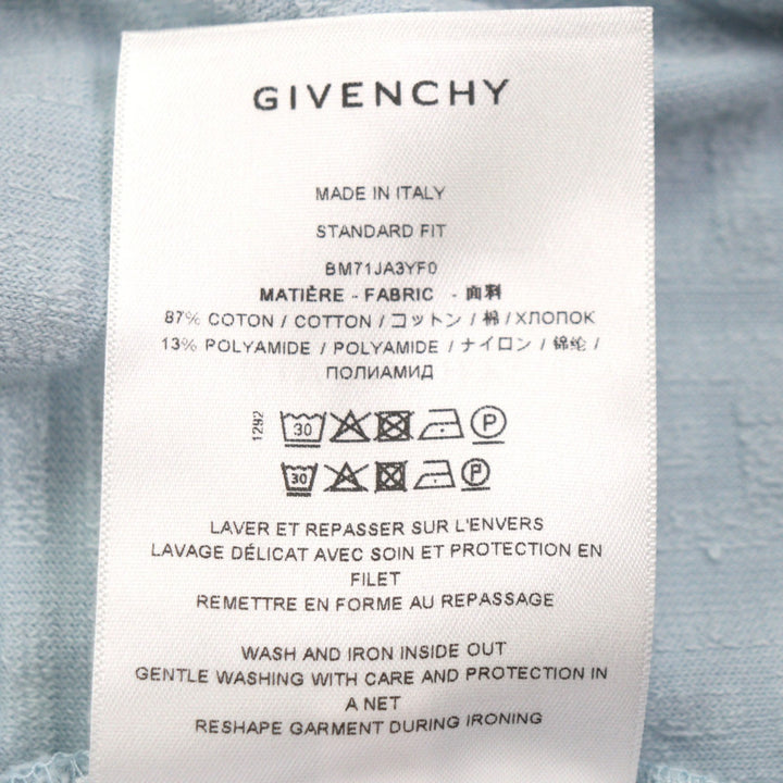 Pristine GIVENCHY Short sleeve T-shirt Light blue cotton mens M BM71JA3YF0