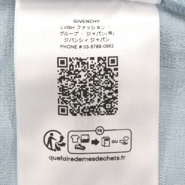 Pristine GIVENCHY Short sleeve T-shirt Light blue cotton mens M BM71JA3YF0