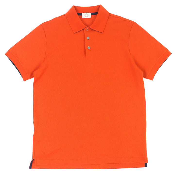 Pristine HERMES Short sleeve polo shirt Double Jeu Serie button Orange M 800271E