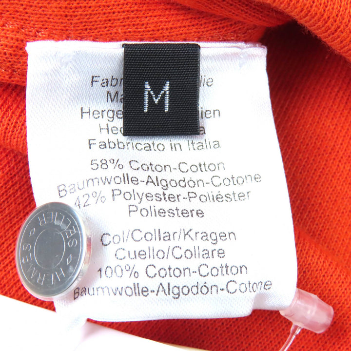 Pristine HERMES Short sleeve polo shirt Double Jeu Serie button Orange M 800271E