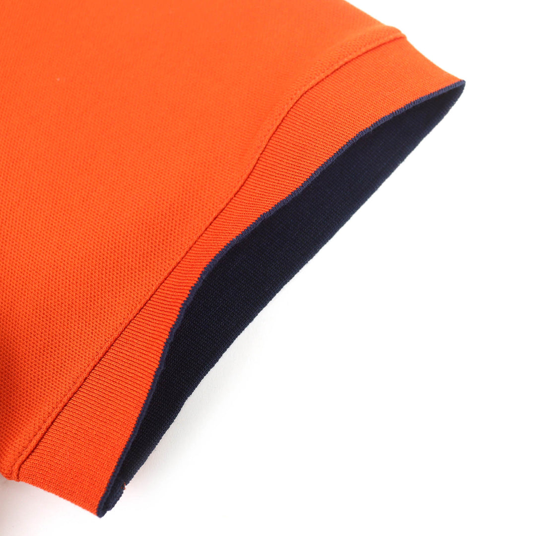 Pristine HERMES Short sleeve polo shirt Double Jeu Serie button Orange M 800271E