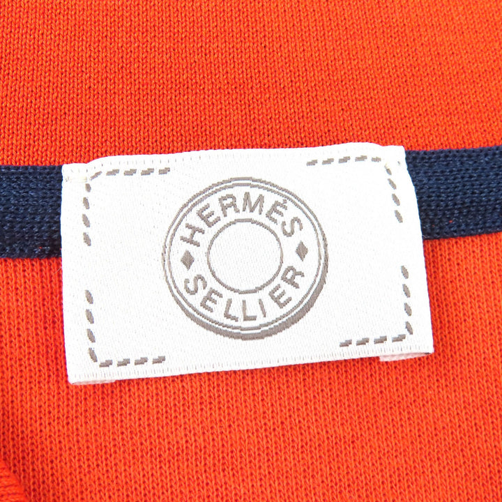 Pristine HERMES Short sleeve polo shirt Double Jeu Serie button Orange M 800271E