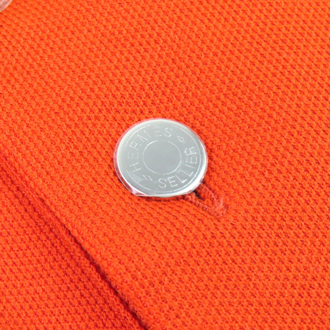Pristine HERMES Short sleeve polo shirt Double Jeu Serie button Orange M 800271E