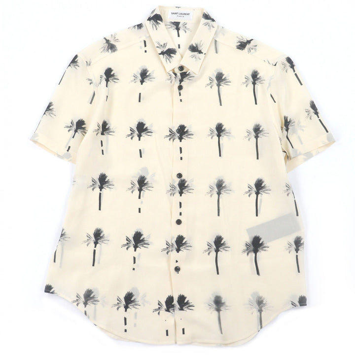 Excellent SAINT LAURENT PARIS Short sleeve shirt Palm tree