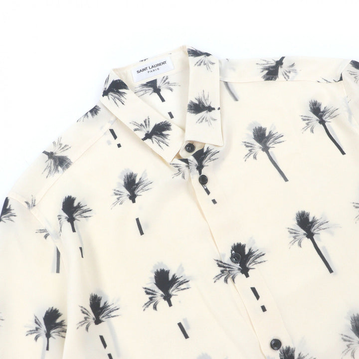 Excellent SAINT LAURENT PARIS Short sleeve shirt Palm tree