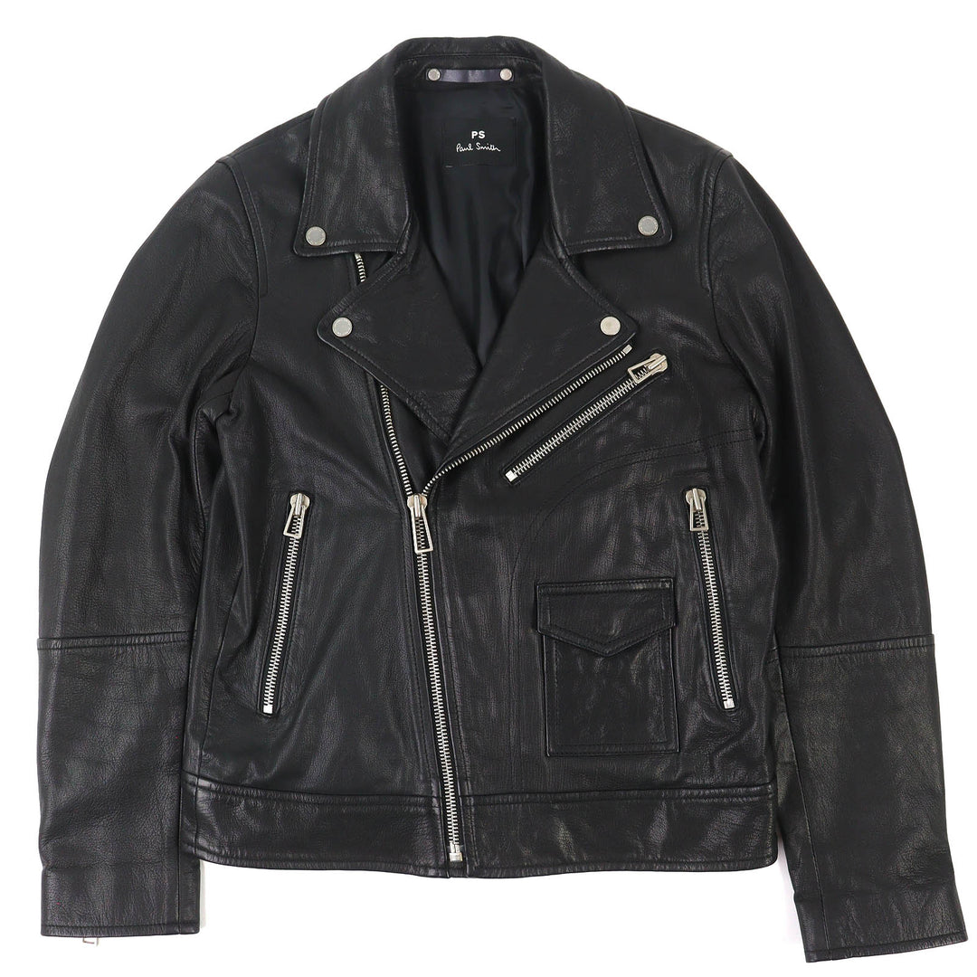 Discounted Great PS Paul Smith Leather jacket Goatskin black Goat leather mens S 934RLB