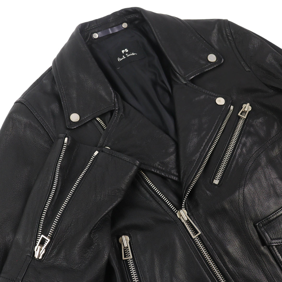 Discounted Great PS Paul Smith Leather jacket Goatskin black Goat leather mens S 934RLB