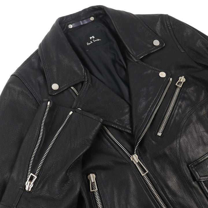Discounted Great PS Paul Smith Leather jacket Goatskin black Goat leather mens S 934RLB
