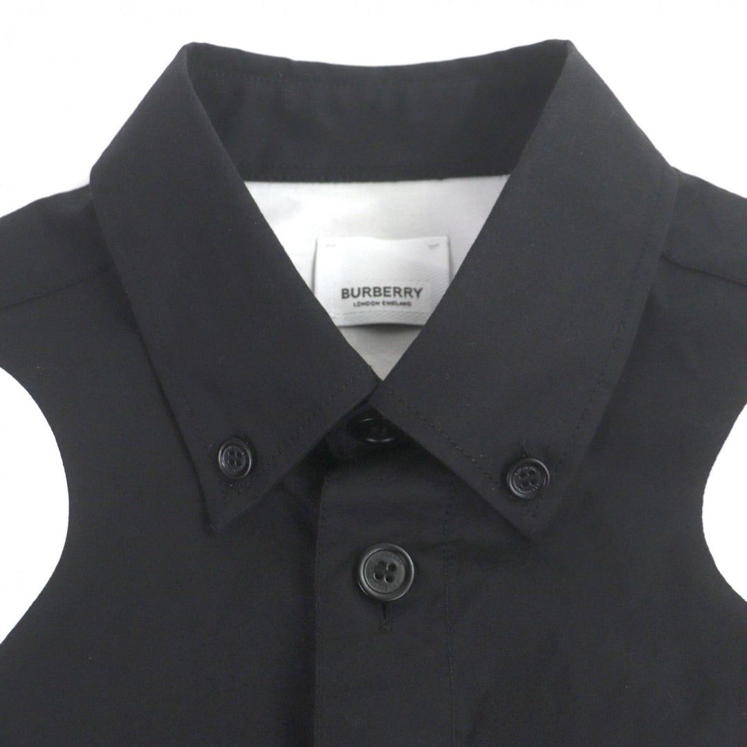 Great BURBERRY Short sleeve shirt black cotton mens S 8051924