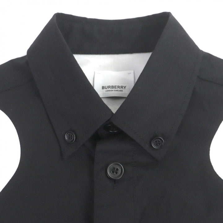 Great BURBERRY Short sleeve shirt black cotton mens S 8051924
