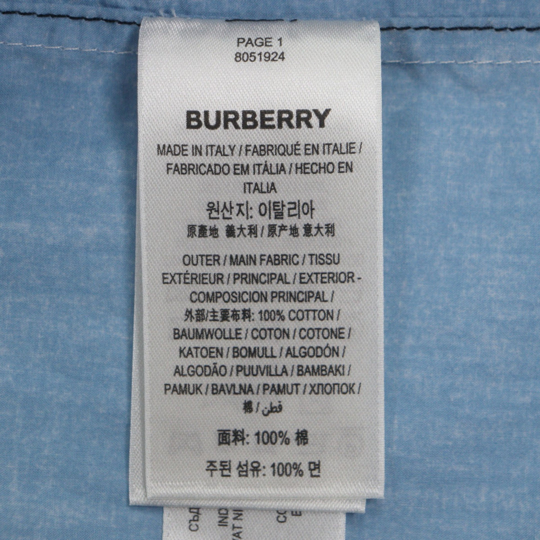 Great BURBERRY Short sleeve shirt black cotton mens S 8051924