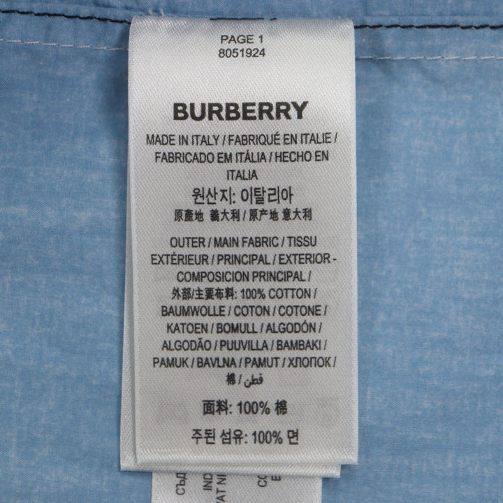 Great BURBERRY Short sleeve shirt black cotton mens S 8051924