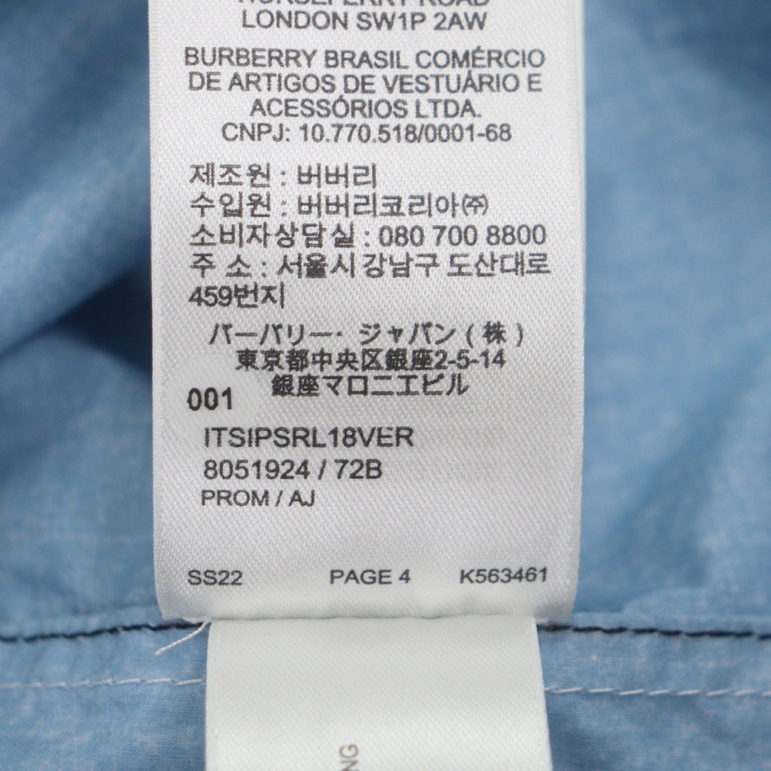 Great BURBERRY Short sleeve shirt black cotton mens S 8051924