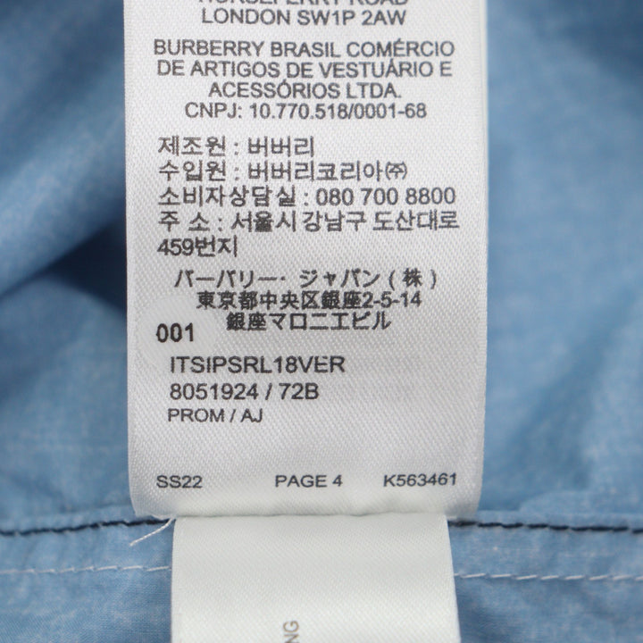 Great BURBERRY Short sleeve shirt black cotton mens S 8051924