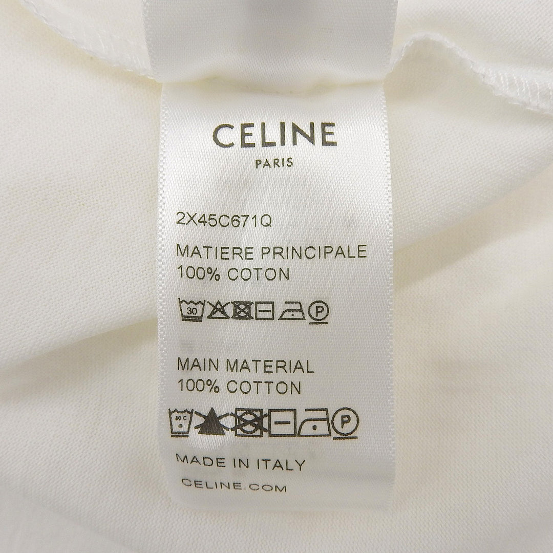 Excellent CELINE Short sleeve T-shirt white cotton Women XS 2X45C671Q