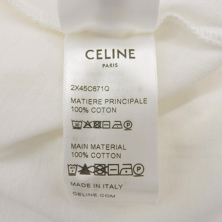 Excellent CELINE Short sleeve T-shirt white cotton Women XS 2X45C671Q