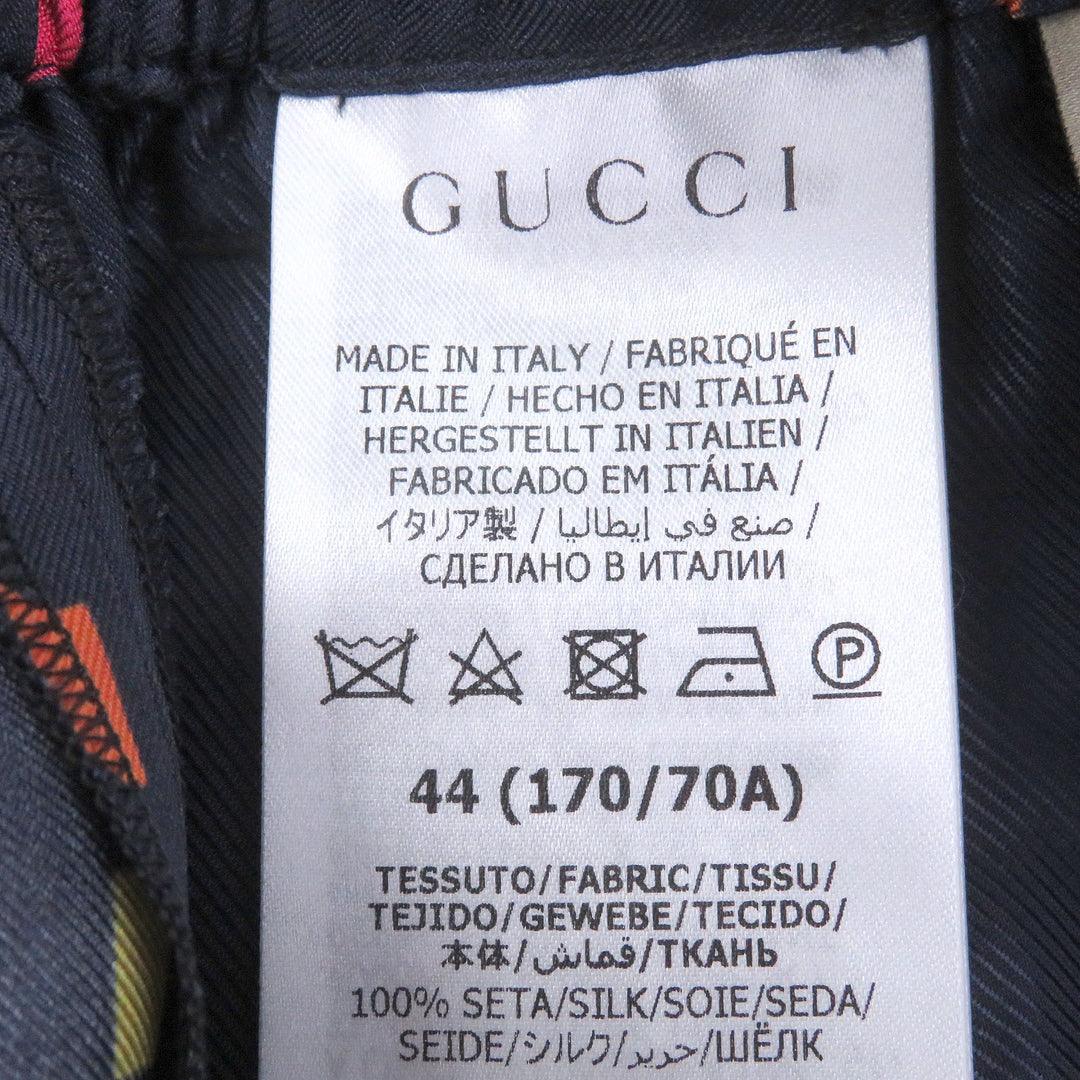 Excellent GUCCI Shorts GG logo all-over pattern Navy silk mens