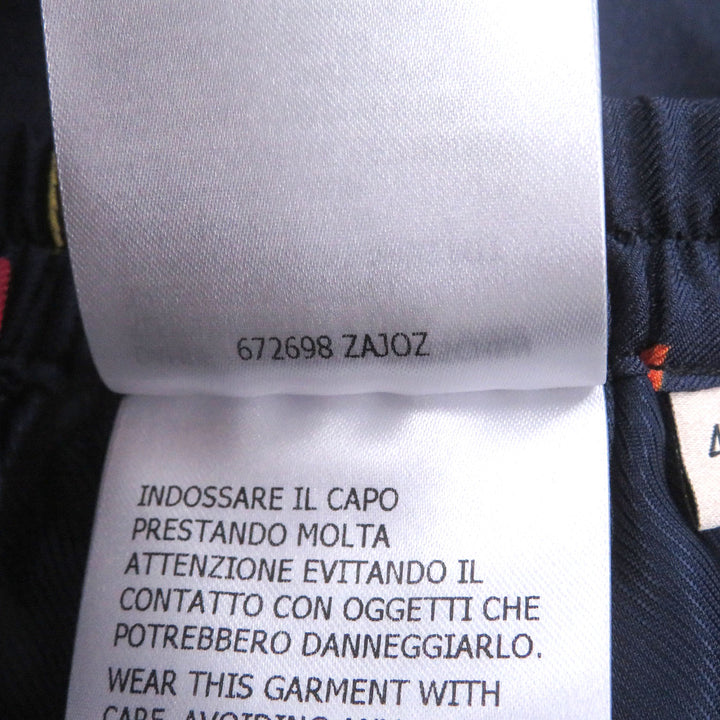 Excellent GUCCI Shorts GG logo all-over pattern Navy silk mens