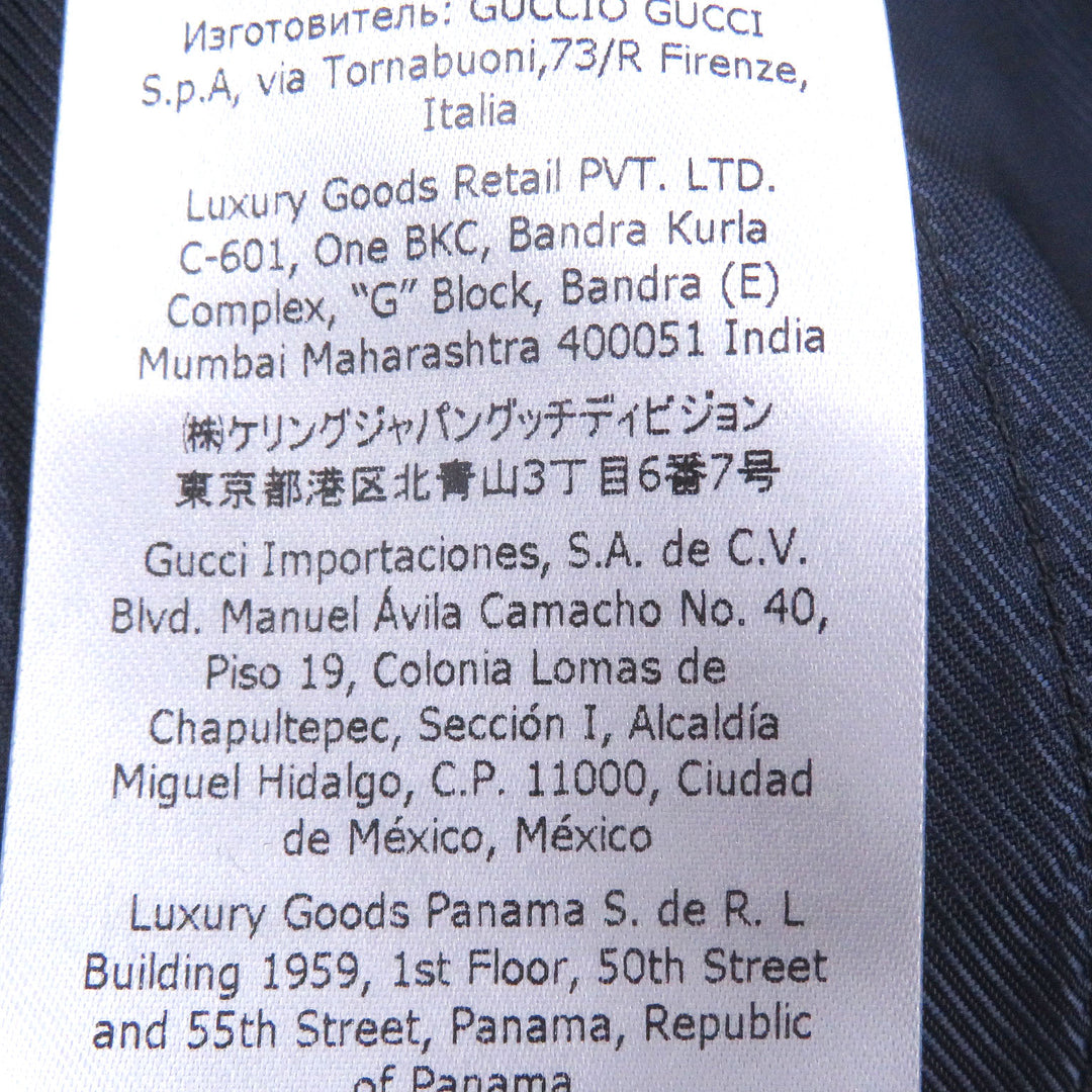 Excellent GUCCI Shorts GG logo all-over pattern Navy silk mens