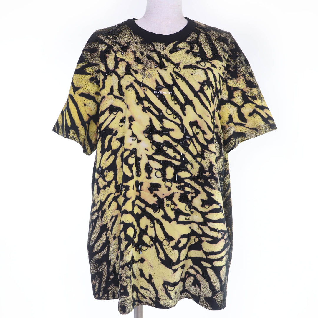 Excellent GIVENCHY T-shirt Animal Pattern Front Decoration L BW707Z3Z58