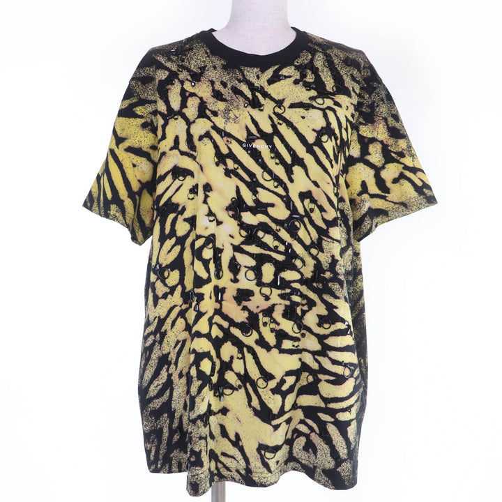Excellent GIVENCHY T-shirt Animal Pattern Front Decoration L BW707Z3Z58