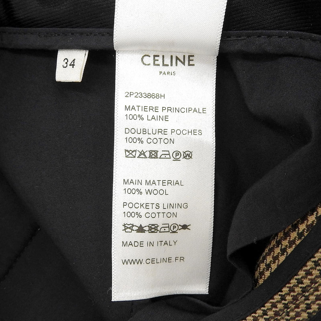 Excellent CELINE Pants Brown wool Women 34 2P233868H