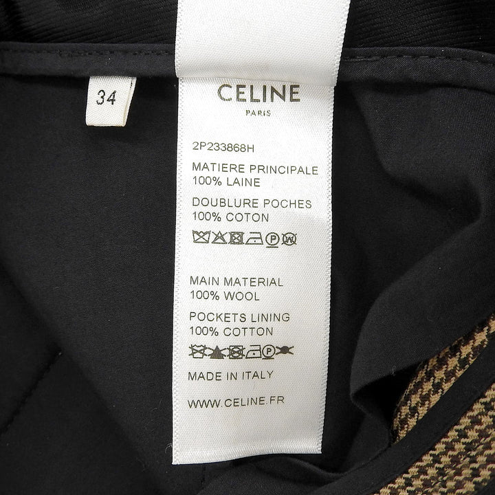 Excellent CELINE Pants Brown wool Women 34 2P233868H