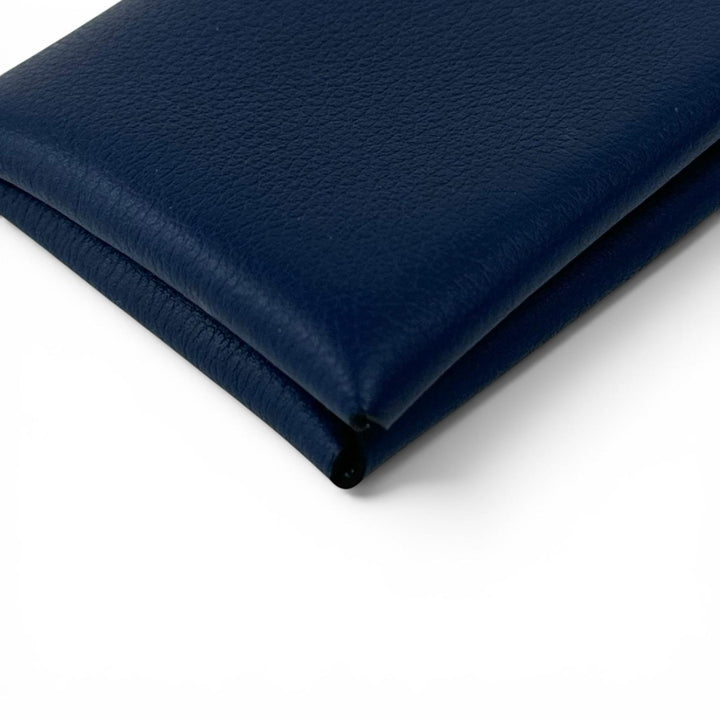 Excellent HERMES Calvi Duo Compact Verso Card Case blue Evercolor Leather Women