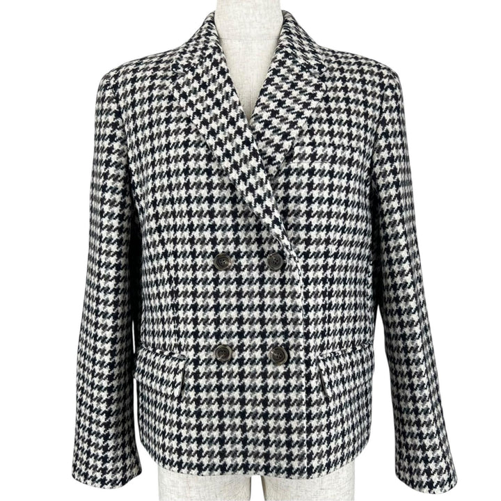 Excellent theory tailored jacket Houndstooth Tweed multicolor wool SQUARE DB JKT