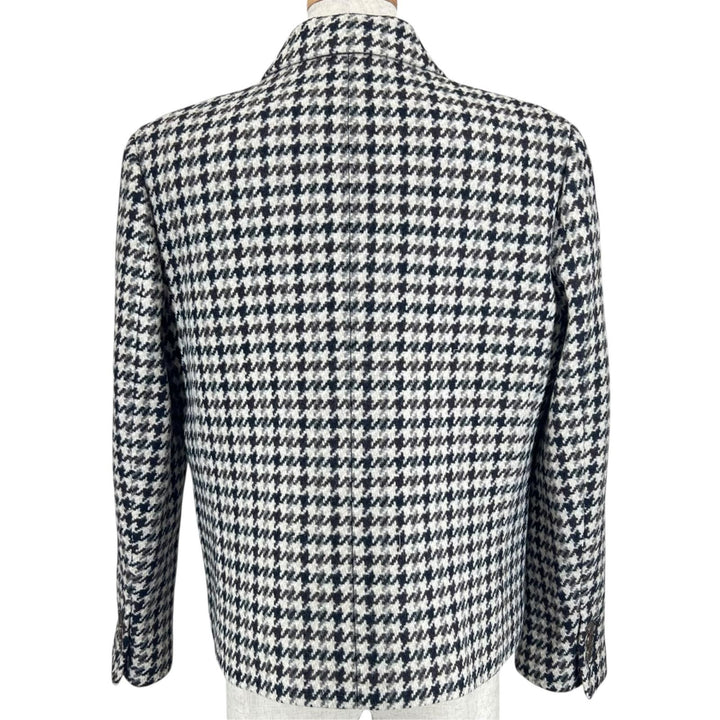 Excellent theory tailored jacket Houndstooth Tweed multicolor wool SQUARE DB JKT