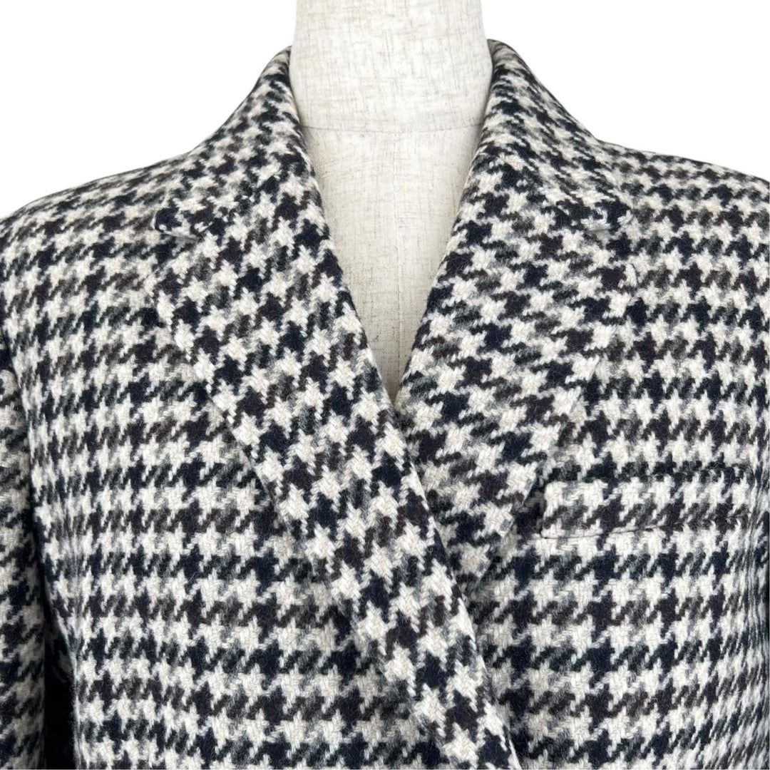 Excellent theory tailored jacket Houndstooth Tweed multicolor wool SQUARE DB JKT