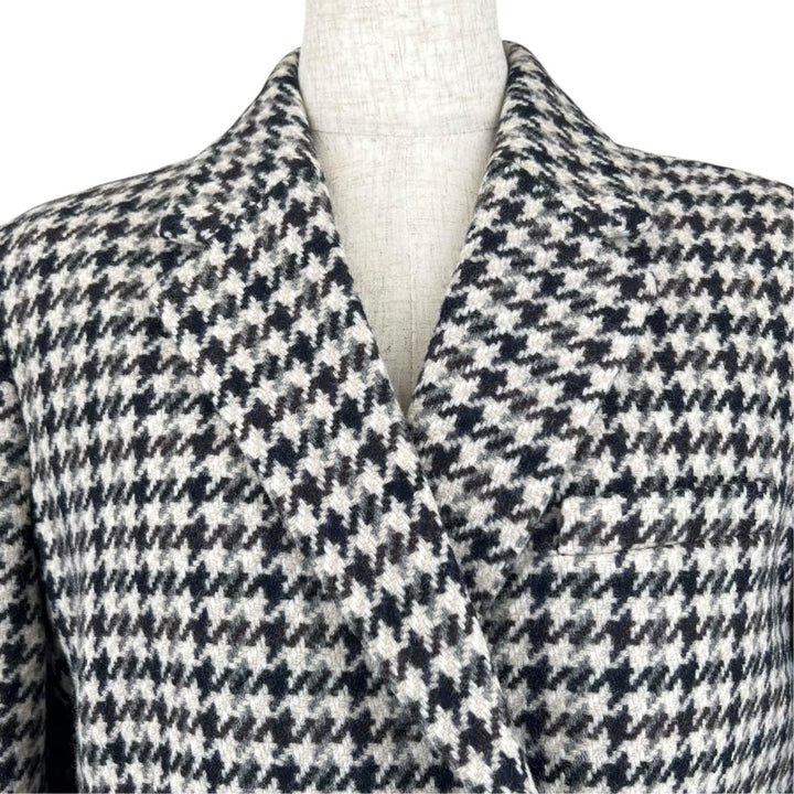 Excellent theory tailored jacket Houndstooth Tweed multicolor wool SQUARE DB JKT