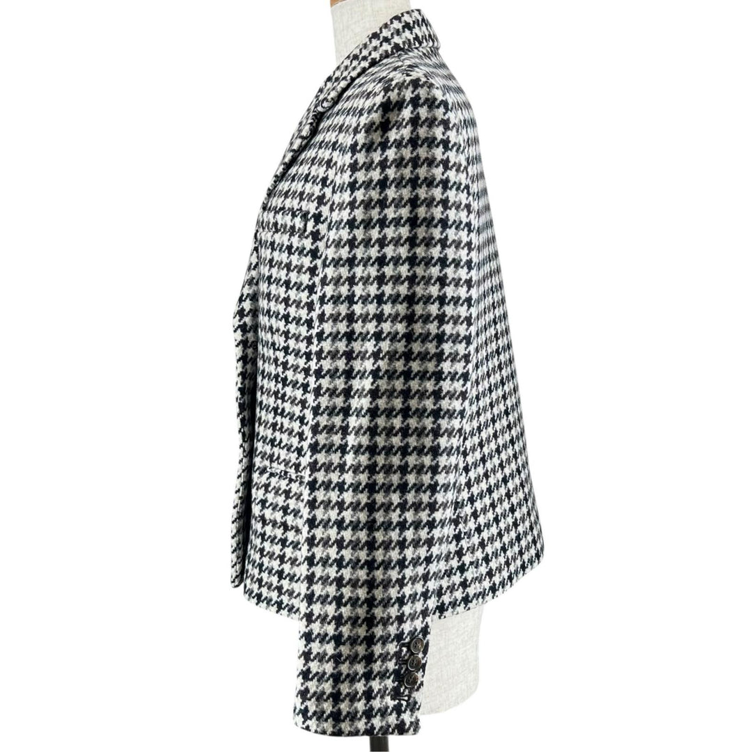 Excellent theory tailored jacket Houndstooth Tweed multicolor wool SQUARE DB JKT