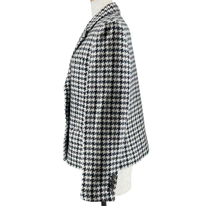 Excellent theory tailored jacket Houndstooth Tweed multicolor wool SQUARE DB JKT