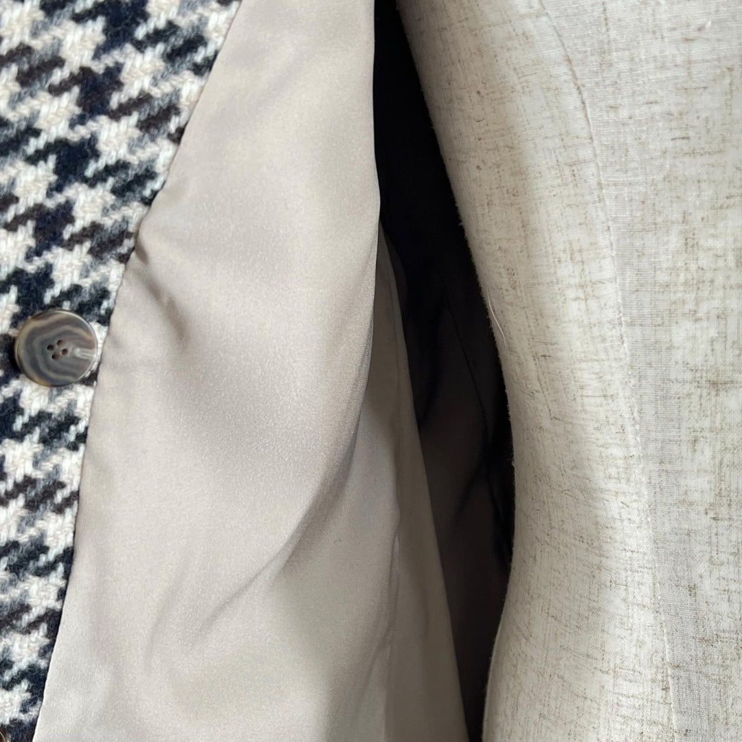 Excellent theory tailored jacket Houndstooth Tweed multicolor wool SQUARE DB JKT