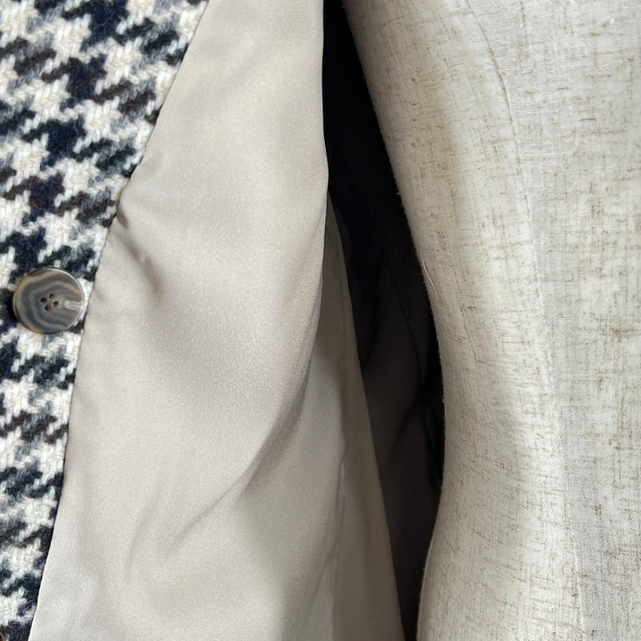 Excellent theory tailored jacket Houndstooth Tweed multicolor wool SQUARE DB JKT