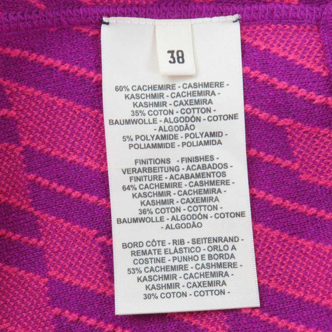 Pristine HERMES knit Long sleeve crew neck purple cashmere Women 38 3E2608D5