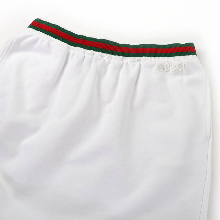 Excellent GUCCI skirt Logo Web Line Jersey white cotton Women L 810391