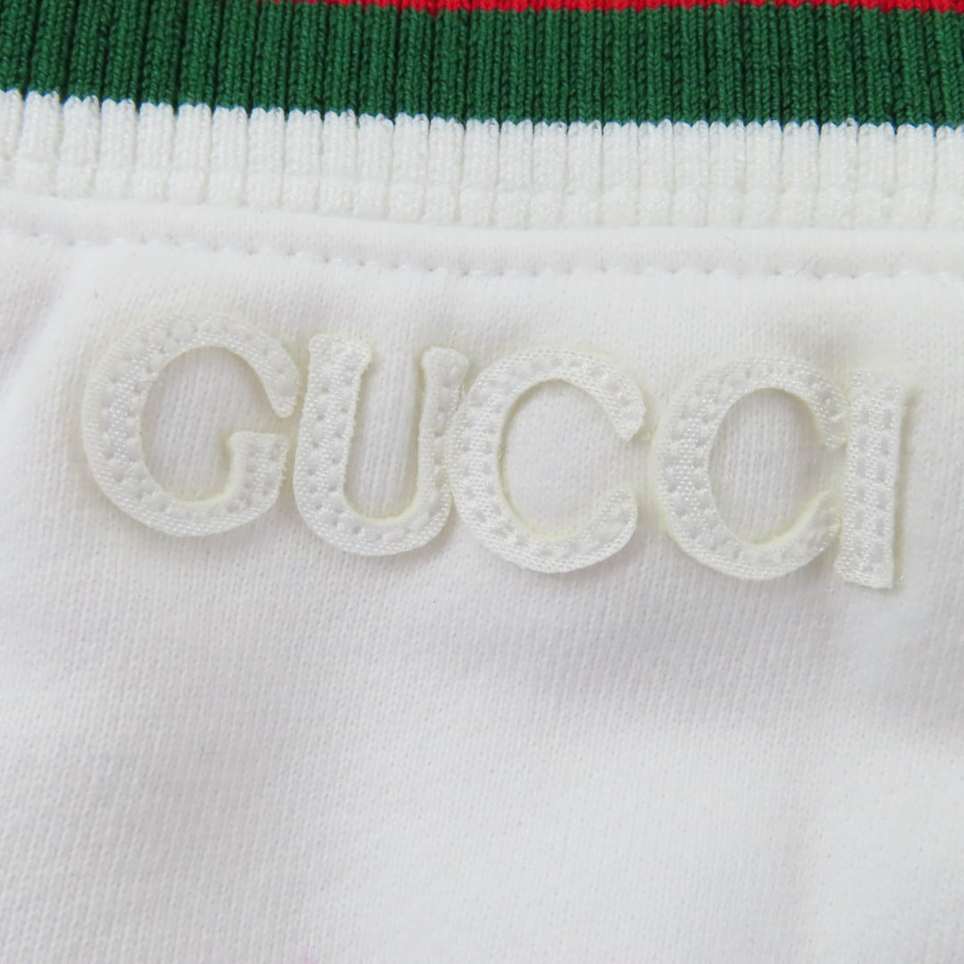 Excellent GUCCI skirt Logo Web Line Jersey white cotton Women L 810391