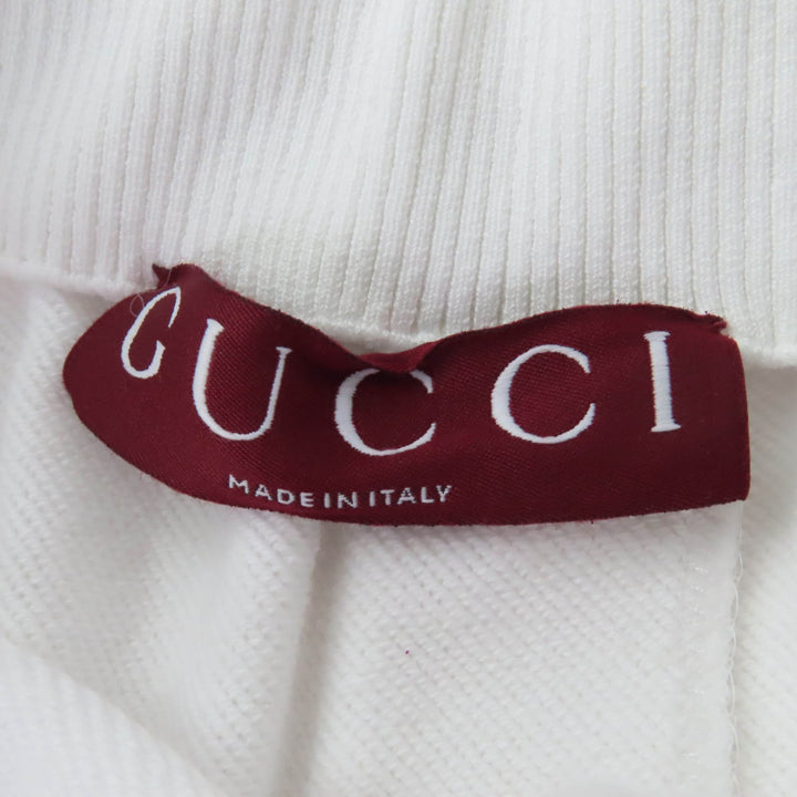 Excellent GUCCI skirt Logo Web Line Jersey white cotton Women L 810391