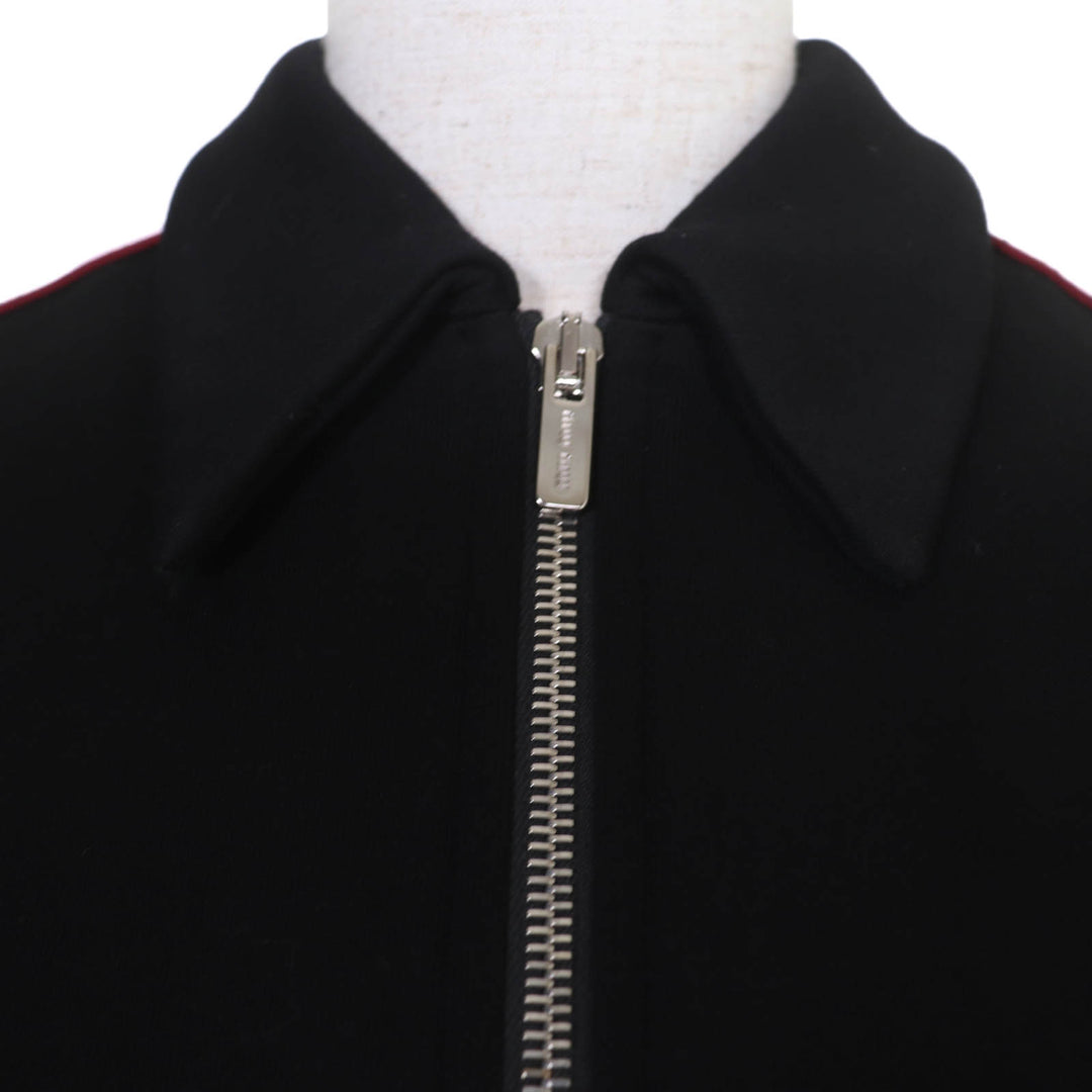 Excellent MIUMIU Jacket Logo Tape Cropped Zip Up black cotton Women S MJL604