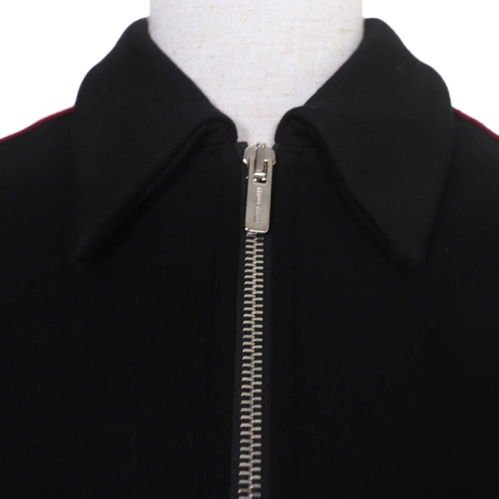 Excellent MIUMIU Jacket Logo Tape Cropped Zip Up black cotton Women S MJL604