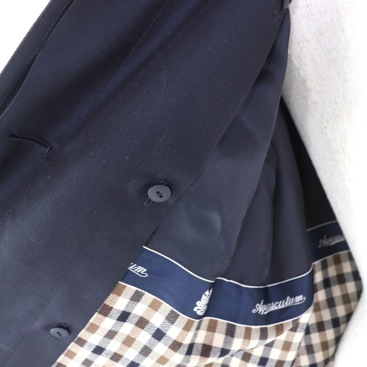 Excellent Aquascutum coat Navy cotton Women 8